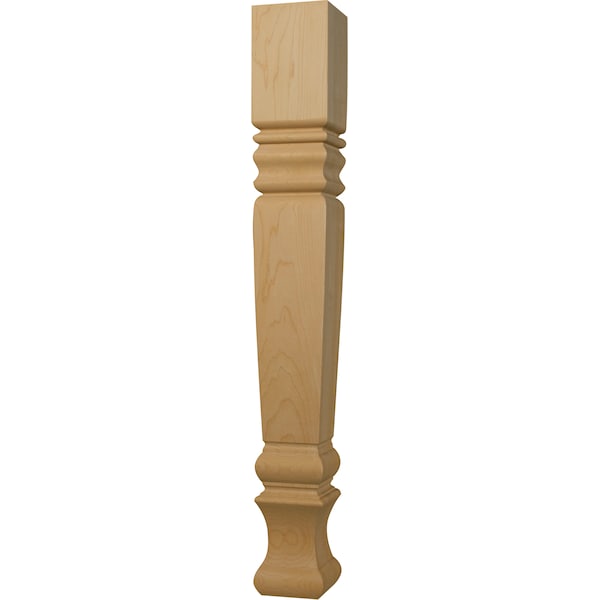 Osborne Wood Products 29 x 3 1/2 Square Farm Dining Table Leg in Hard Maple - 1141HM