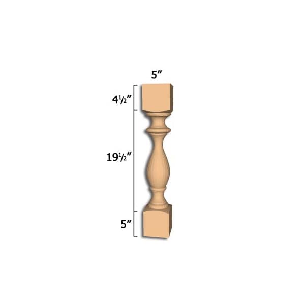 Osborne Wood Products 29 x 5 Country Dining Table Leg in Alder - 303463A