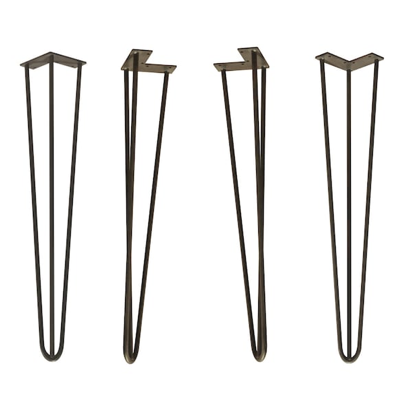 Osborne Wood Products 29 x 4 SOLD AS A SET OF FOUR~Hairpin Table Legs in Flat Black Finish - 411003BL
