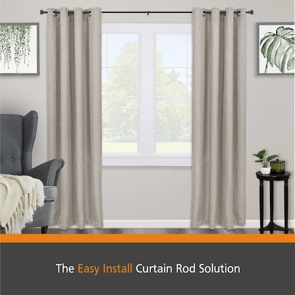 Kenney Mfg Kenney Sunderland 3/4" Fast Fit Easy Install Decorative Window Curtain Rod, 42-120", Antique Copper - KN80800NP