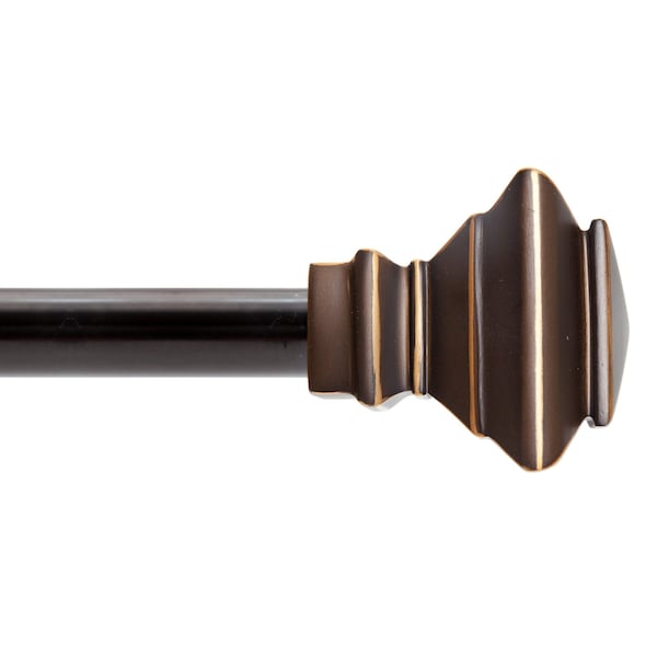 Kenney Mfg Kenney Sunderland 3/4" Fast Fit Easy Install Decorative Window Curtain Rod, 42-120", Antique Copper - KN80800NP