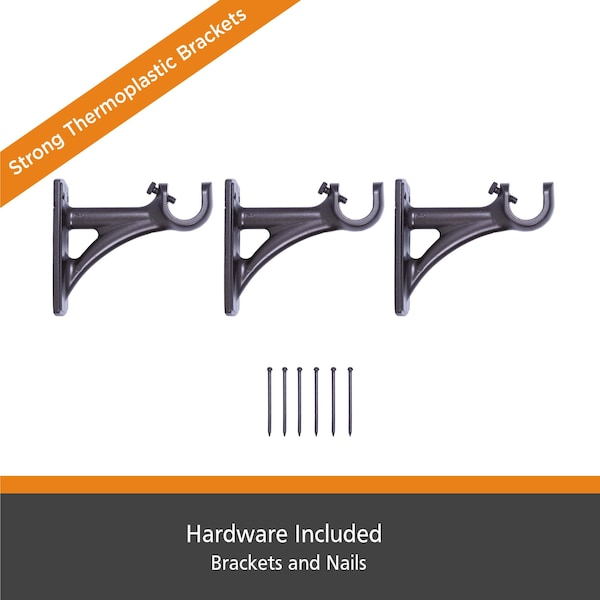 Kenney Mfg Kenney Sunderland 3/4" Fast Fit Easy Install Decorative Window Curtain Rod, 42-120", Antique Copper - KN80800NP