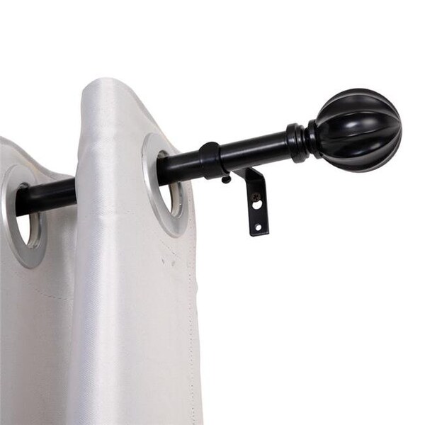Utopia Alley Utopia Alley D52Z 0.75 in. Single Decorative Drapery Adjustable Curtain Rods for Windows 28 to 48 in. - Black - D52Z