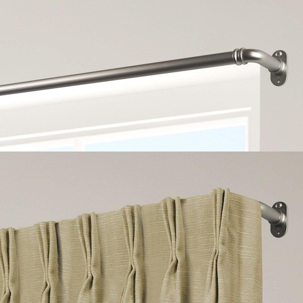 Kd Encimera 0.625 in. Blackout Curtain Rod with 84 to 120 in. Extension, Satin Nickel - KD3176914