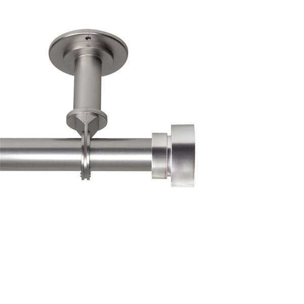 Central Design 1 in. Cover Ceiling Curtain Rod or Room Divider for 120 to 170 in. Windows, Satin Nickel - 100-37-995CL