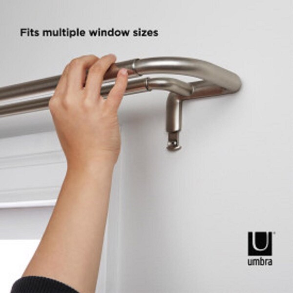 Umbra Twilight Matte Nickel Silver Curtain Rod 48 in. L X 88 in. L - 1005892-782