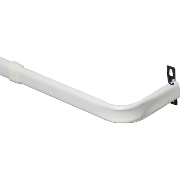Kenney Mfg Curtain Rod, 1 in Dia, 28 to 48 in L, Steel, White - KN526