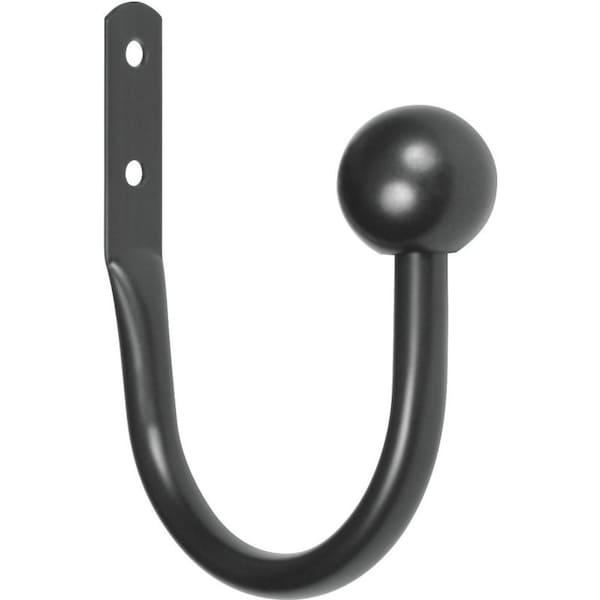Kenney Mfg Curtain Holdback, Metal, Black - KN74983