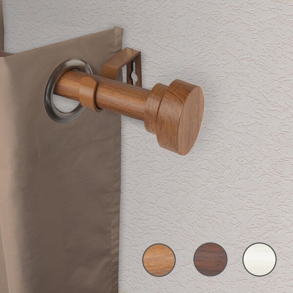 Central Design 1 in. Cover Faux Wood Curtain Rod with 28 to 48 in. Extension, Chestnut - W100-37-28W3