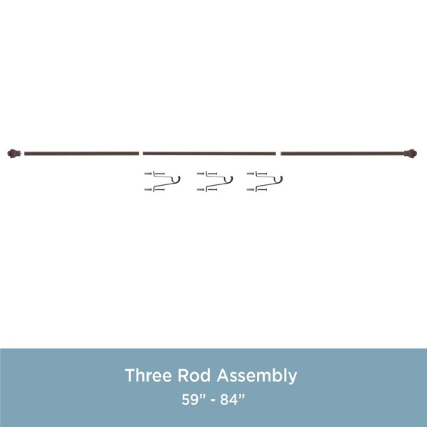 Kenney Mfg Kenney Riley 1" Value Decorative Window Curtain Rod, 30-84", Chocolate - KN87006V1NP