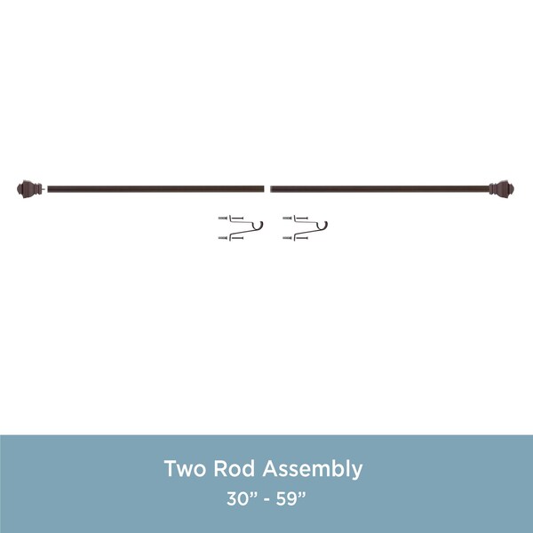 Kenney Mfg Kenney Riley 1" Value Decorative Window Curtain Rod, 30-84", Chocolate - KN87006V1NP