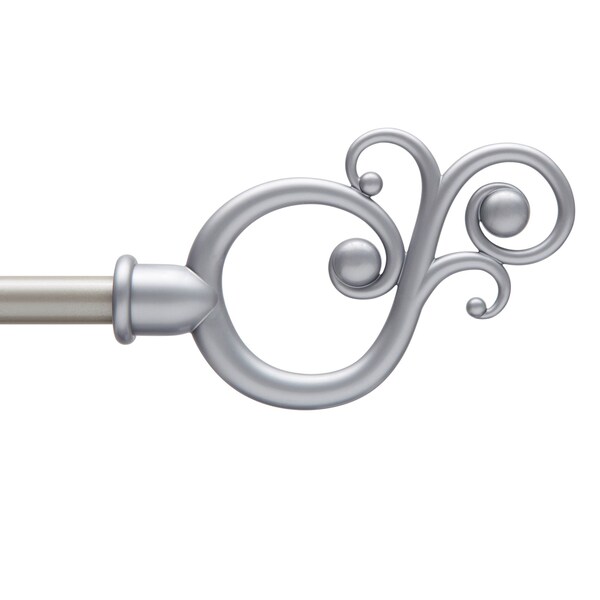 Kenney Mfg Kenney Valencia 5/8 in Standard Decorative Window Curtain Rod, 28-48, Satin Nickel - KN65400