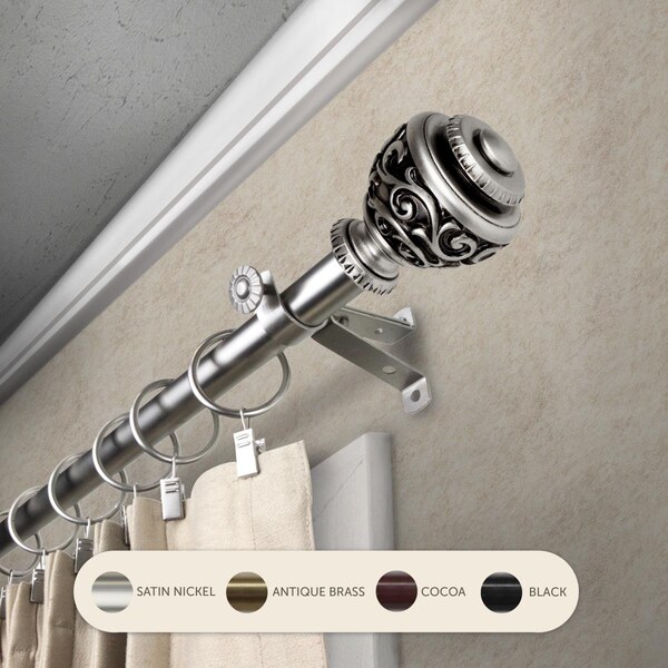 Kd Encimera 0.8125 in. Harmony Curtain Rod with 48 to 84 in. Extension, Satin Nickel - KD3728561