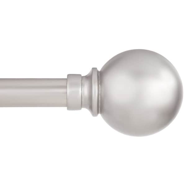 Kenney Mfg Curtain Rod, 34 in Dia, 66 to 120 in L, Metal, Brushed Nickel - KN80103