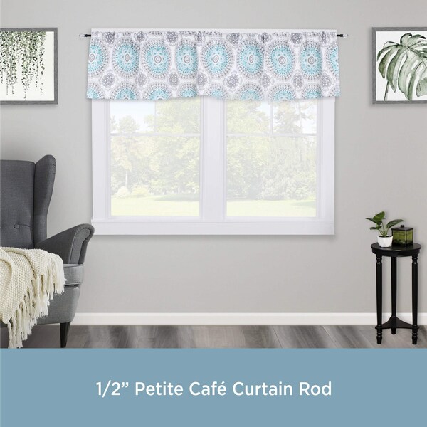 Kenney Mfg Kenney Harris 1/2 Petite Cafe Decorative Window Curtain Rod, 48-86, Matte Black - KN55951