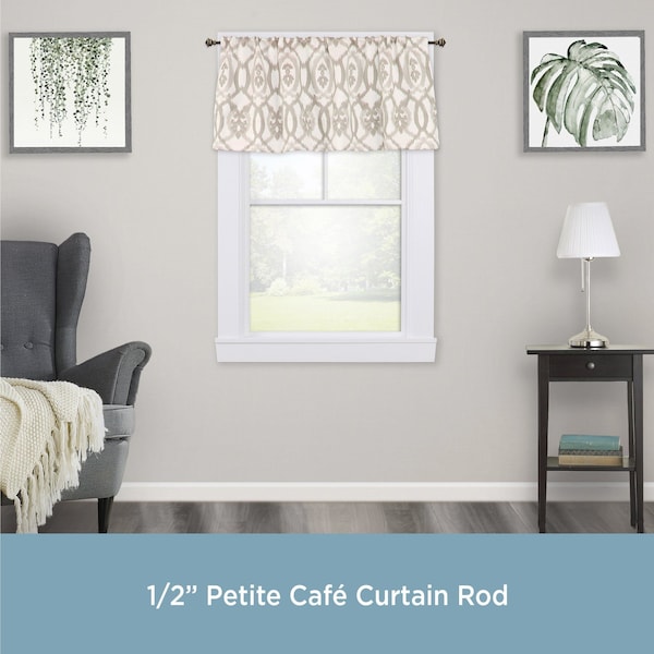 Kenney Mfg Kenney Arts & Crafts 1/2 Petite Cafe Decorative Window Curtain Rod, 28-48, Oil Rubbed Bronze - KN55479