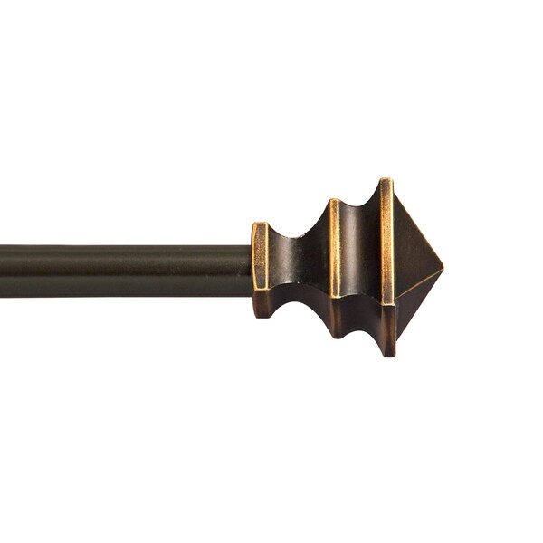 Kenney Mfg Kenney Arts & Crafts 1/2 Petite Cafe Decorative Window Curtain Rod, 28-48, Oil Rubbed Bronze - KN55479