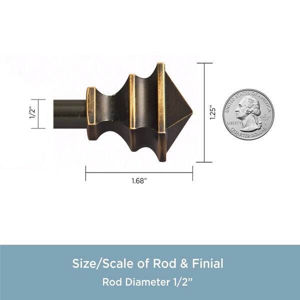 Kenney Mfg Kenney Arts & Crafts 1/2 Petite Cafe Decorative Window Curtain Rod, 28-48, Oil Rubbed Bronze - KN55479