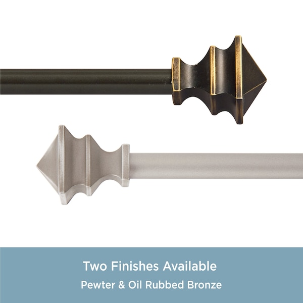 Kenney Mfg Kenney Arts & Crafts 1/2 Petite Cafe Decorative Window Curtain Rod, 28-48, Oil Rubbed Bronze - KN55479