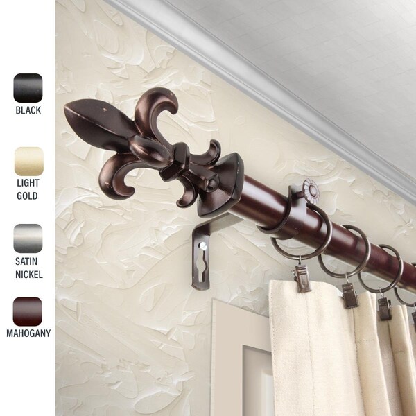 Central Design 1 in. Silas Curtain Rod with 48 to 84 in. Extension, Bronze - 100-45-489
