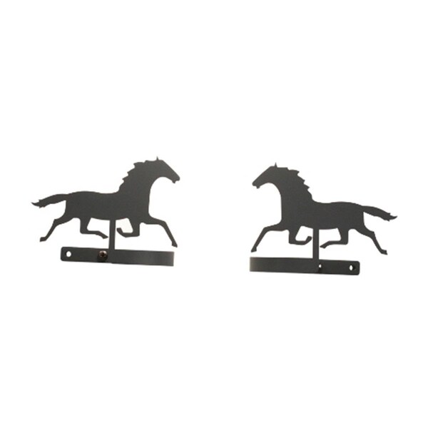 Village Wrought Iron Village Wrought Iron CUR-TB-17 Running Horse Tie Backs - CUR-TB-17