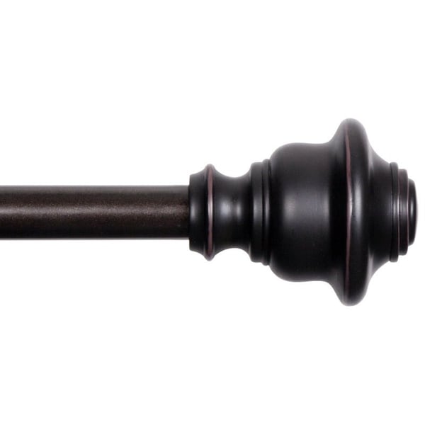 Kenney Mfg Fast Fit KN75242 Curtain Rod, 58 in Dia, 36 to 66 in L, Steel, Weathered Brown - KN75242NP