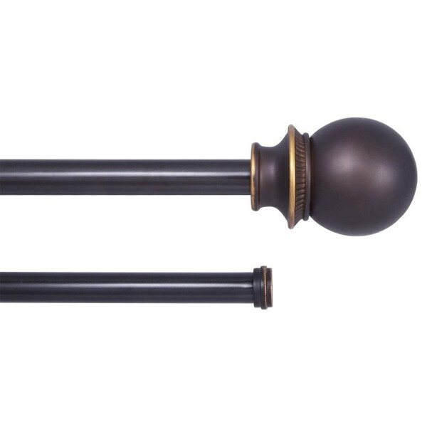 Kenney Mfg Fast Fit KN75217 Curtain Rod, 58 in Dia, 66 to 120 in L, Steel, Brown, OilRubbed Bronze - KNM75217NP