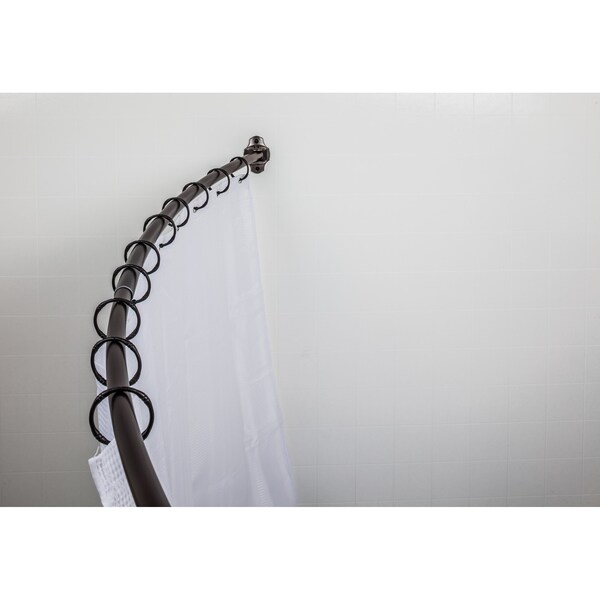 Elements By Hardware Resources 56"-72" Brushed Oil Rubbed Bronze Adjustable Curved Shower Curtain Rod - Retail Packaged 2PK - SR02-DBAC-R