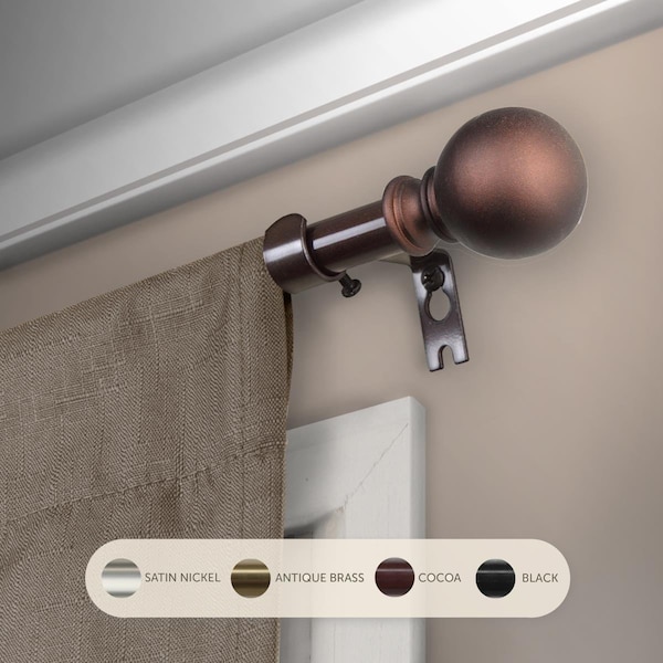 Kd Encimera 0.625 in. Jayden Curtain Rod with 48 to 84 in. Extension, Cocoa - KD3728664