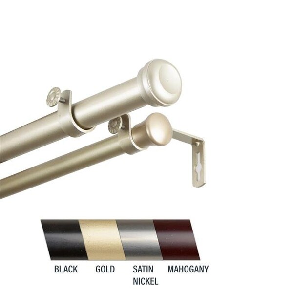 Central Design Central Design 100-68-1603-D Cillo 1 in. Double Curtain Rod; 160-240 in. - Light Gold - 100-68-1603-D