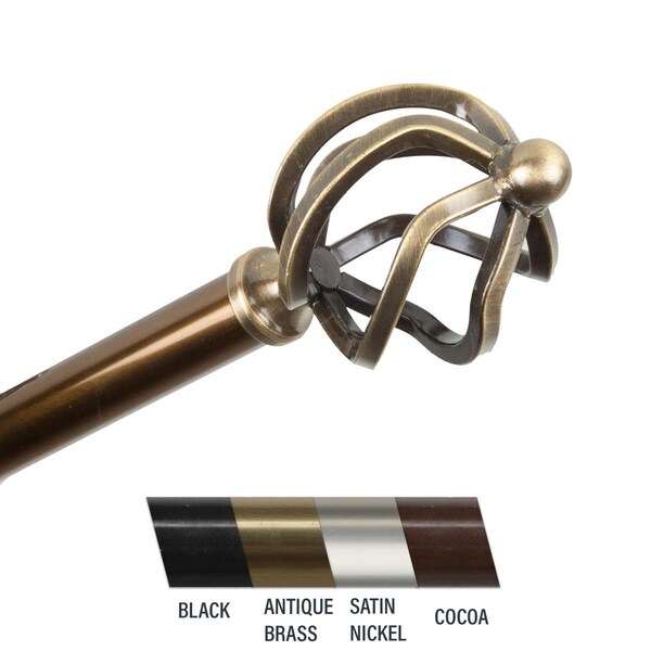 Central Design Giro 0.81 in. Curtain Rod, 48-84 in. - Antique Brass - CE436872