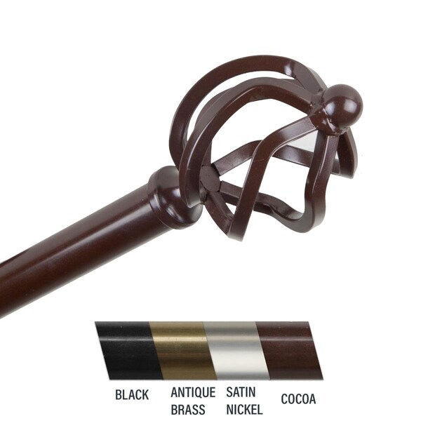 Central Design Giro 0.81 in. Curtain Rod, 66-120 in. - Cocoa - CE436881