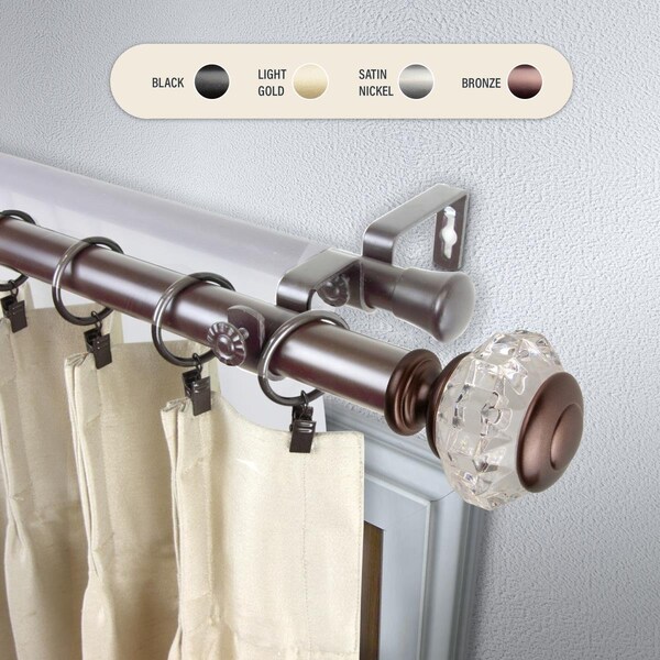 Central Design 1 in. Lyla Double Curtain Rod with 160 to 240 in. Extension, Bronze - 100-59-1609-D