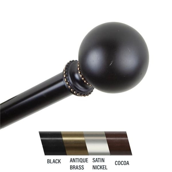 Central Design Central Design 4883-482 Julian 0.81 in. Curtain Rod; 48-84 in. - Black - 4883-482