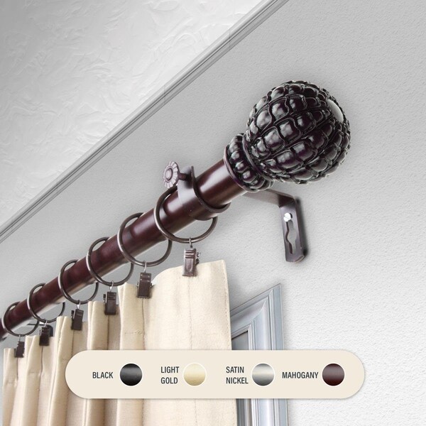 Kd Encimera 1 in. Velia Curtain Rod with 120 to 170 in. Extension, Mahogany - KD3724041