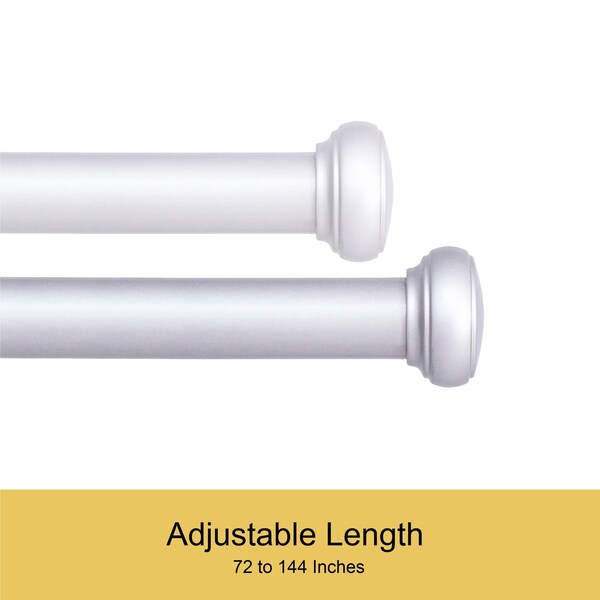 Kenney Mfg Kenney Weaver 1" Indoor/Outdoor Rust-Resistant Curtain Rod, 72-144", Brushed Nickel - KN90011