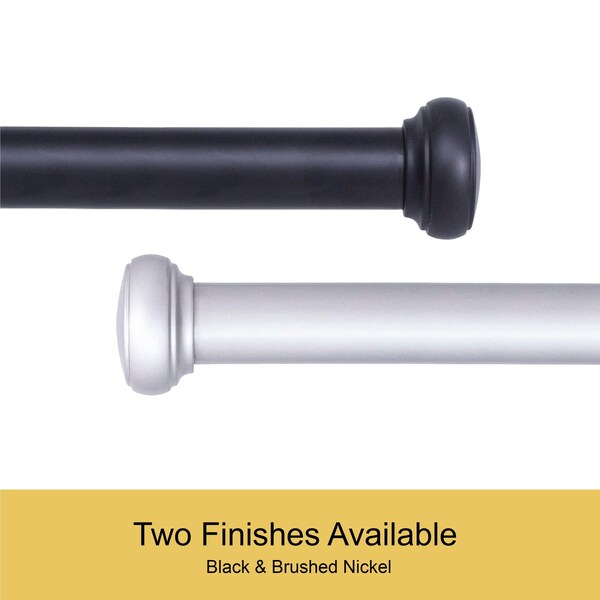 Kenney Mfg Kenney Weaver 1" Indoor/Outdoor Rust-Resistant Curtain Rod, 72-144", Brushed Nickel - KN90011