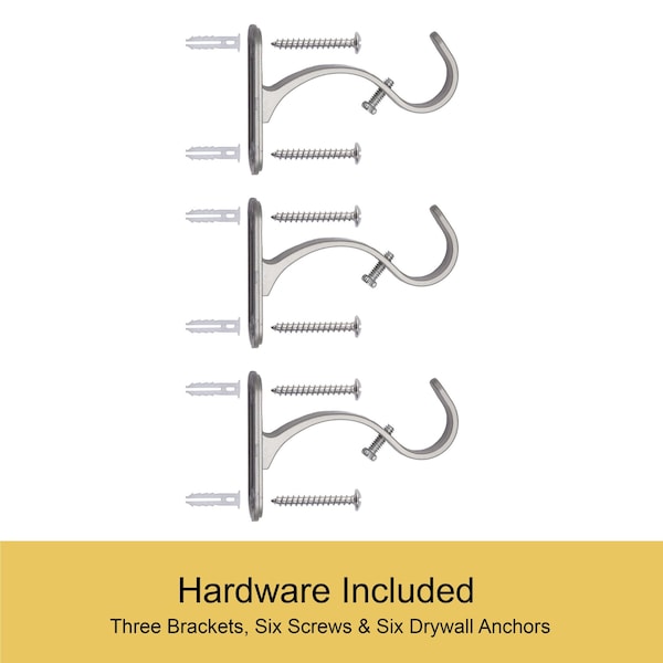Kenney Mfg Kenney Weaver 1" Indoor/Outdoor Rust-Resistant Curtain Rod, 72-144", Brushed Nickel - KN90011