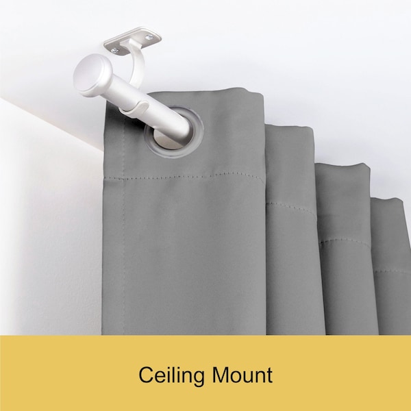 Kenney Mfg Kenney Weaver 1" Indoor/Outdoor Rust-Resistant Curtain Rod, 72-144", Brushed Nickel - KN90011