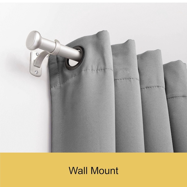 Kenney Mfg Kenney Weaver 1" Indoor/Outdoor Rust-Resistant Curtain Rod, 72-144", Brushed Nickel - KN90011