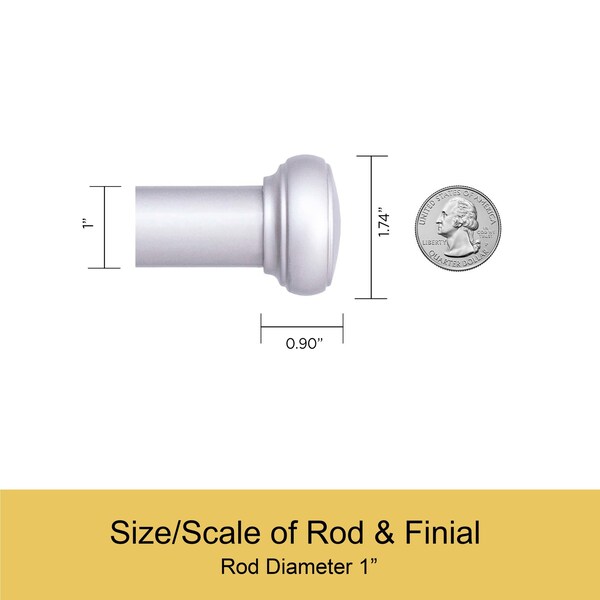 Kenney Mfg Kenney Weaver 1" Indoor/Outdoor Rust-Resistant Curtain Rod, 72-144", Brushed Nickel - KN90011
