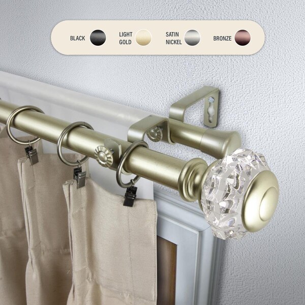 Central Design 1 in. Lyla Double Curtain Rod with 28 to 48 in. Extension, Gold - 100-59-283-D