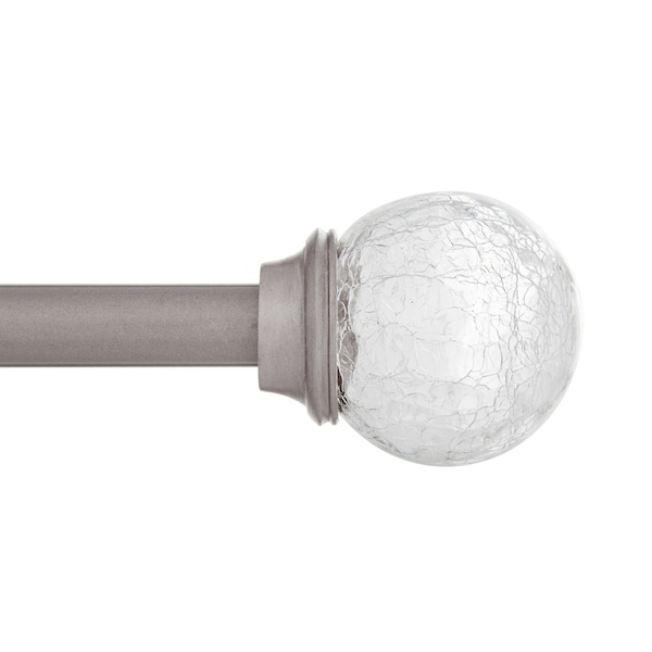 Kenney Mfg Kenney Walden 5/8" Standard Decorative Window Curtain Rod, 48-86", Glass/Pewter - KN75301NP