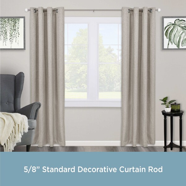 Kenney Mfg Kenney Walden 5/8" Standard Decorative Window Curtain Rod, 48-86", Glass/Pewter - KN75301NP