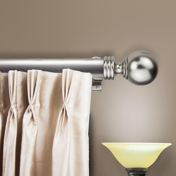 Central Design 1.5 in. Serena Curtain Rod with 66 to 115 in. Extension, Satin Nickel - 150-04-66-5