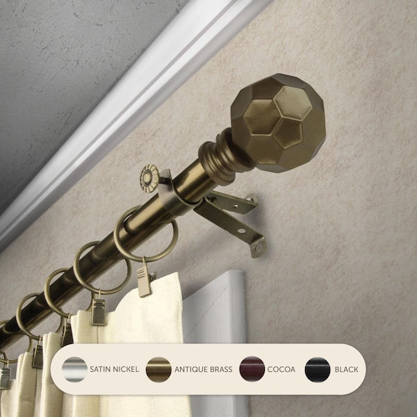 Kd Encimera 0.8125 in. Remi Curtain Rod with 66 to 120 in. Extension, Antique Brass - KD3723277