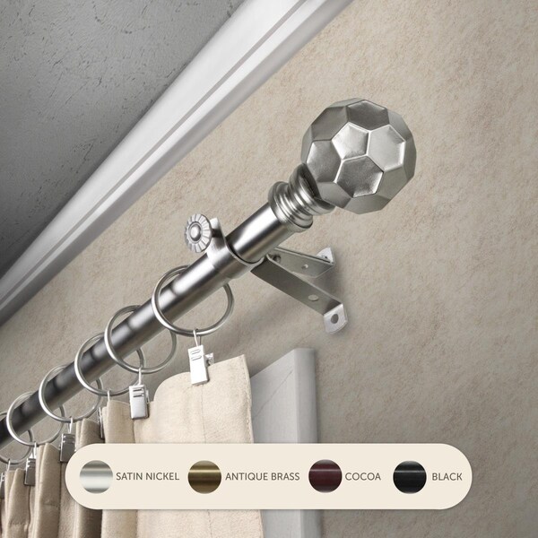 Kd Encimera 0.8125 in. Remi Curtain Rod with 48 to 84 in. Extension, Satin Nickel - KD3728563