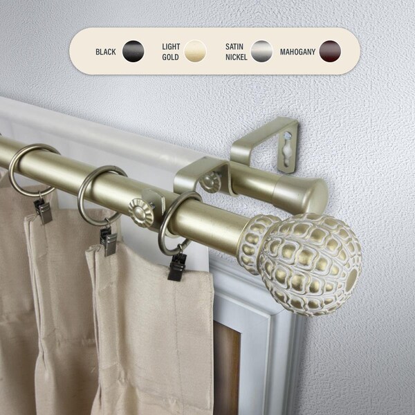 Central Design 1 in. Velia Double Curtain Rod with 120 to 170 in. Extension, Gold - 100-05-993-D