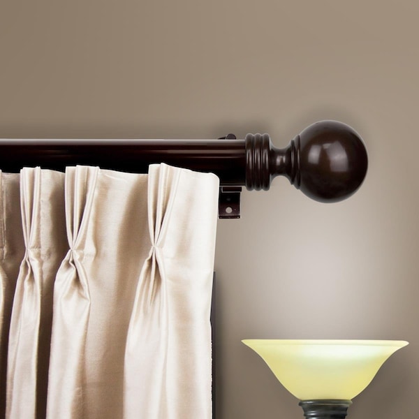 Kd Encimera 1.5 in. Serena Curtain Rod with 165 to 215 in. Extension, Cocoa - KD3189683
