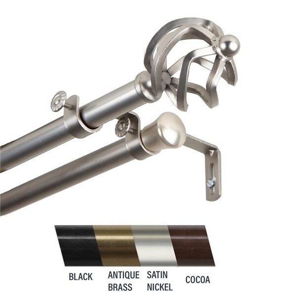 Central Design Central Design 4742-665 Giro 0.81 in. Double Curtain Rod; 66-120 in. - Satin Nickel - 4742-665